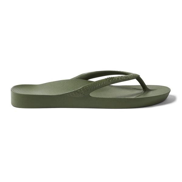 Archies Arch Support Fit Flops Classic Unisex Olive Waterproof Arch Support Slip On Sandals