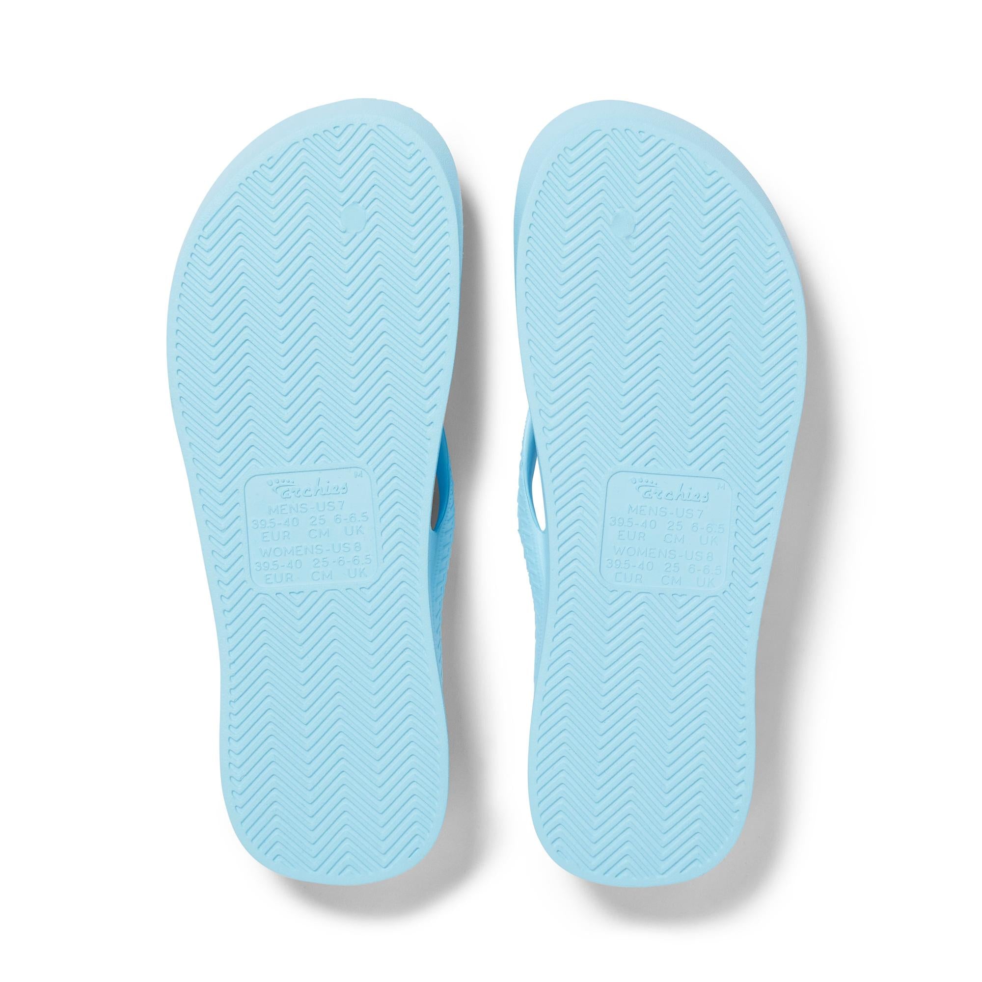 Archies Arch Support Fit Flops Classic Unisex Sky Blue Waterproof Arch Support Slip On Sandals
