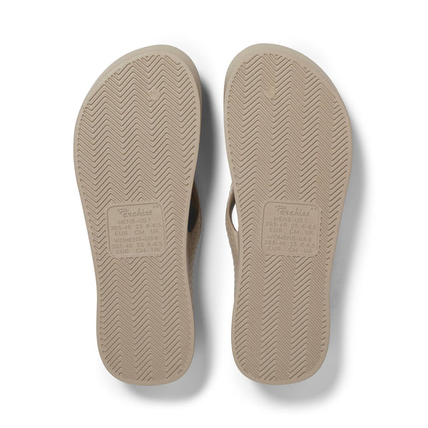Archies Arch Support Fit Flops Classic Unisex Taupe Waterproof Arch Support Slip On Sandals