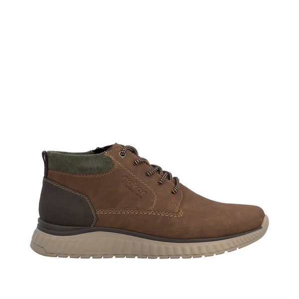 Rieker B0603-24 Mens Brown Zip & Lace Ankle Boots