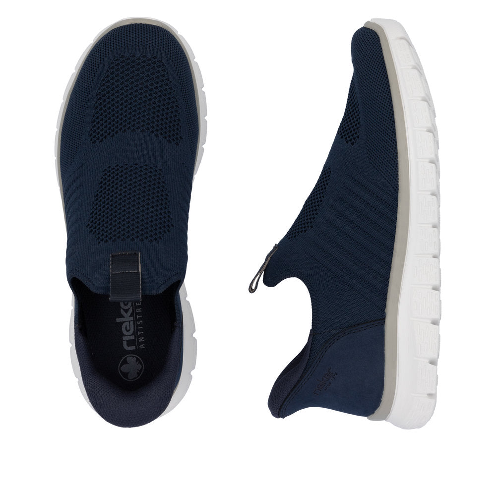 Rieker B6659-14 Mens Blue Textile Slip On Shoes