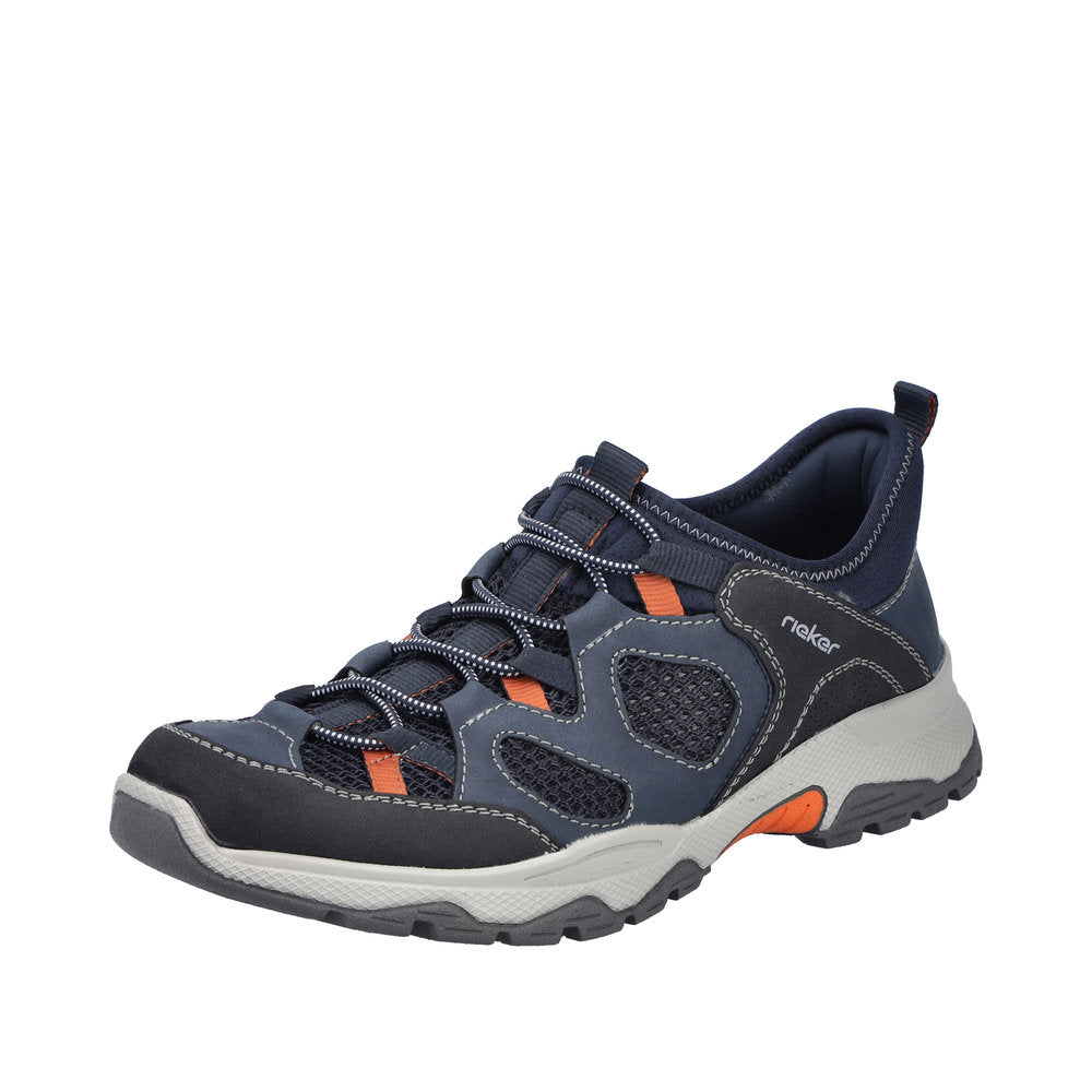 Rieker B8350-14 Mens Blue Textile Slip On Shoes