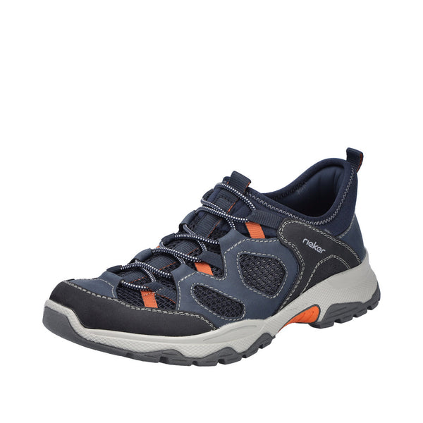 Rieker B8350-14 Mens Blue Textile Slip On Shoes