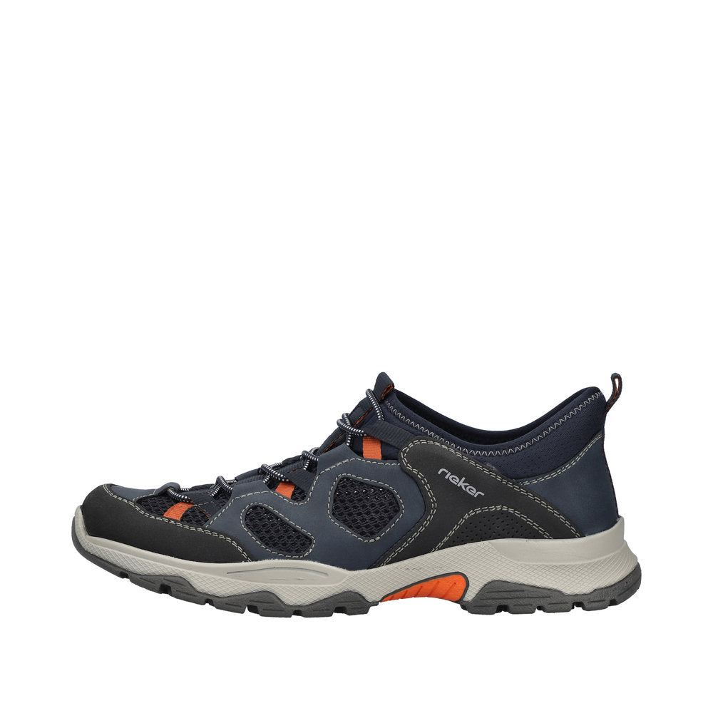 Rieker B8350-14 Mens Blue Textile Slip On Shoes