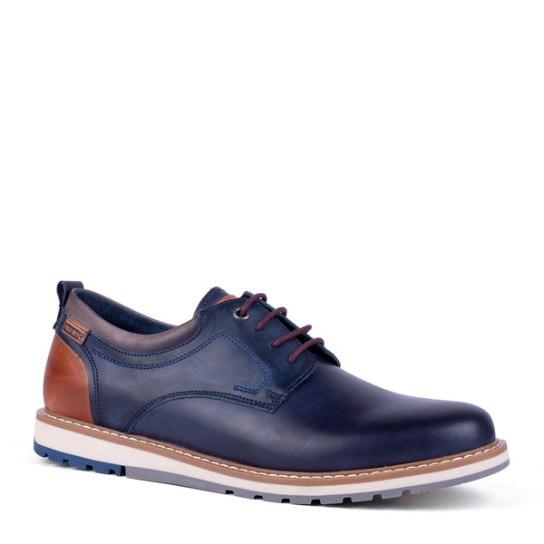 Pikolinos Berna M8J-4183 Mens Blue Leather Lace Up Shoes