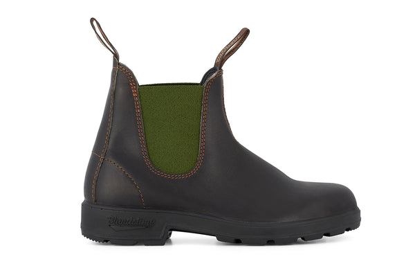 Blundstone #519 Originals Unisex Brown & Olive Leather Water Resistant Pull On Ankle Boots