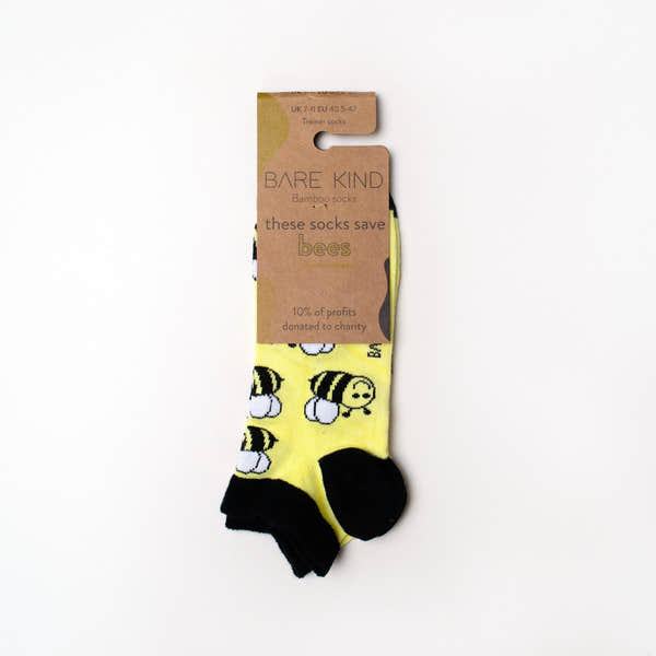 Barekind Bumblebee Bamboo Trainer Socks-elevate your sole