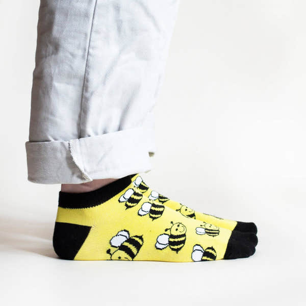 Barekind Bumblebee Bamboo Trainer Socks-elevate your sole