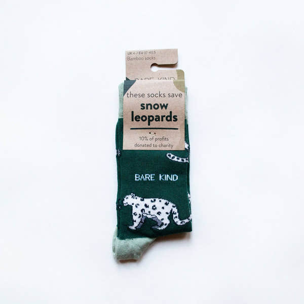 Barekind Save the Snow Leopards Bamboo Socks-elevate your sole