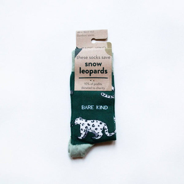 Barekind Save the Snow Leopards Bamboo Socks-elevate your sole