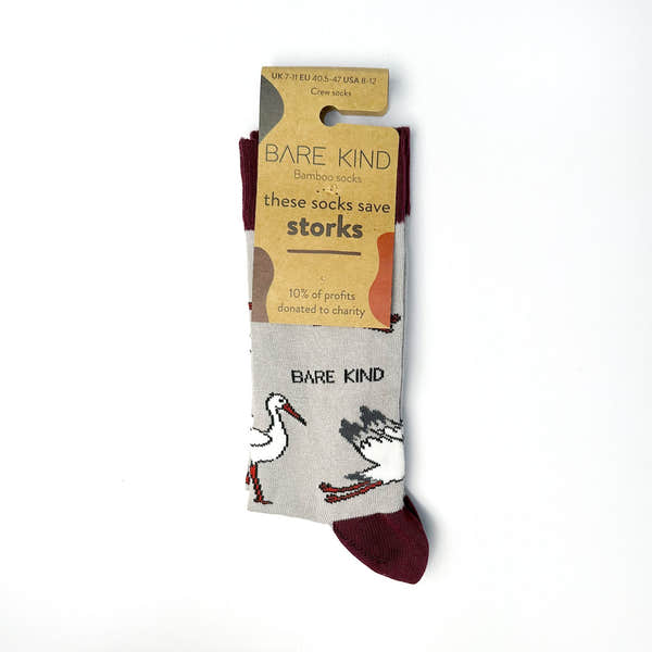 Barekind Save the Storks Bamboo Socks-elevate your sole