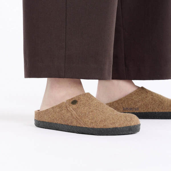 Birkenstock Zermatt Rivet Wool Ladies Toffee Wool Slip On Slippers-elevate your sole