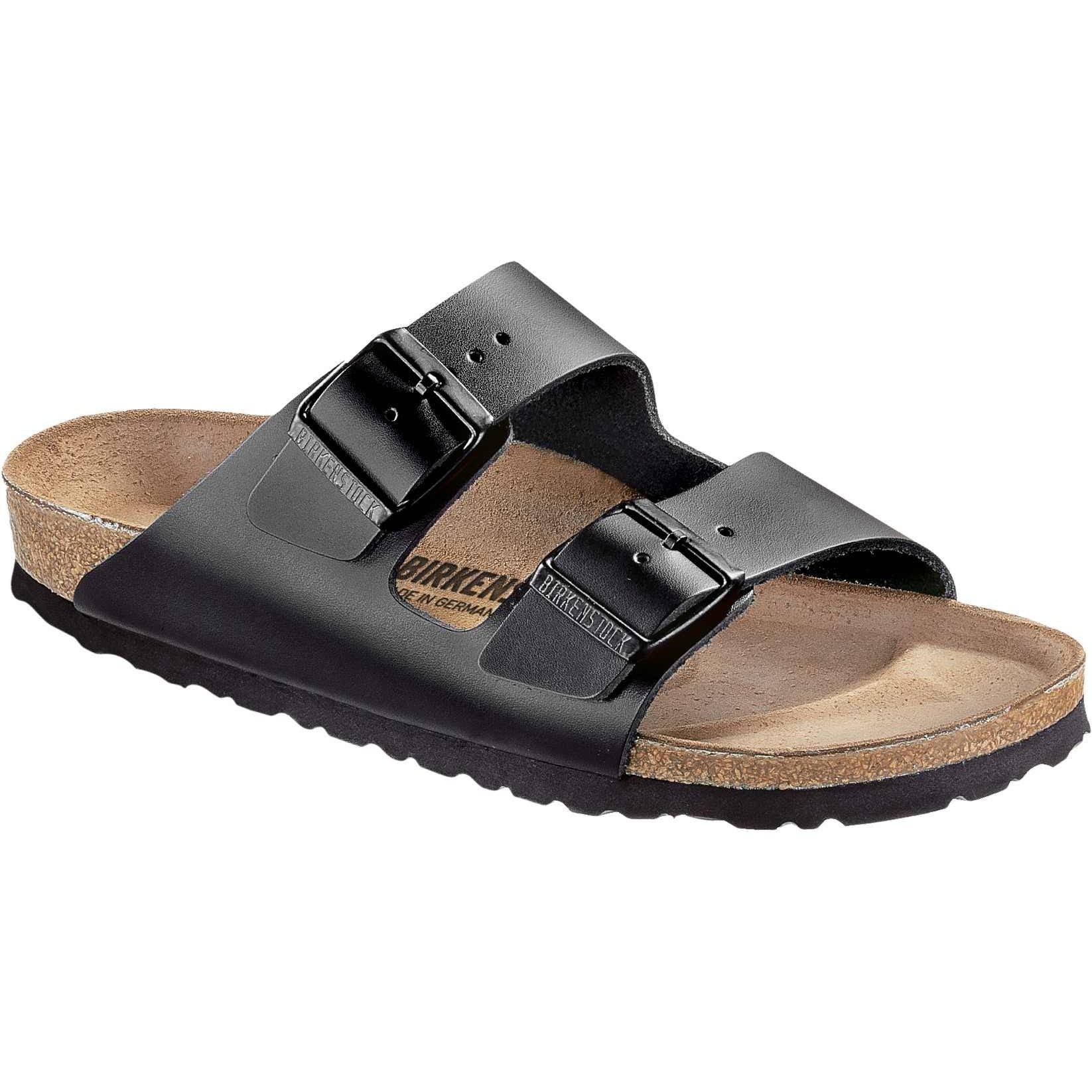 Birkenstock Arizona 51191 Unisex Black Leather Arch Support Slip On Sandals-elevate your sole