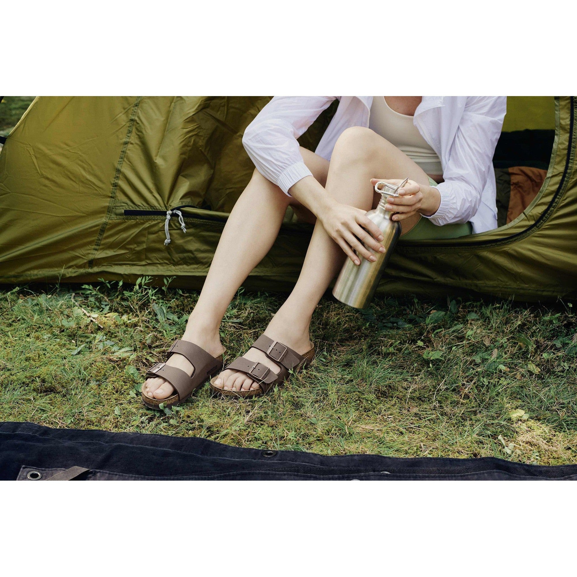 Birkenstock Arizona BFBC 151183 Ladies Mocca Textile Arch Support Slip On Sandals-elevate your sole