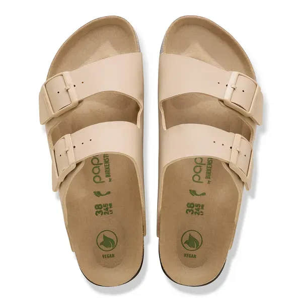 Birkenstock Arizona Flex Platform women's narrow sandals with buckles, arch support, and vegan material.