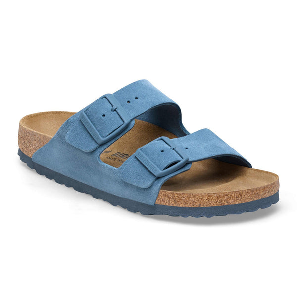 Birkenstock Arizona Ladies Narrow Elemental Blue Suede Arch Support Buckle Sandals-elevate your sole