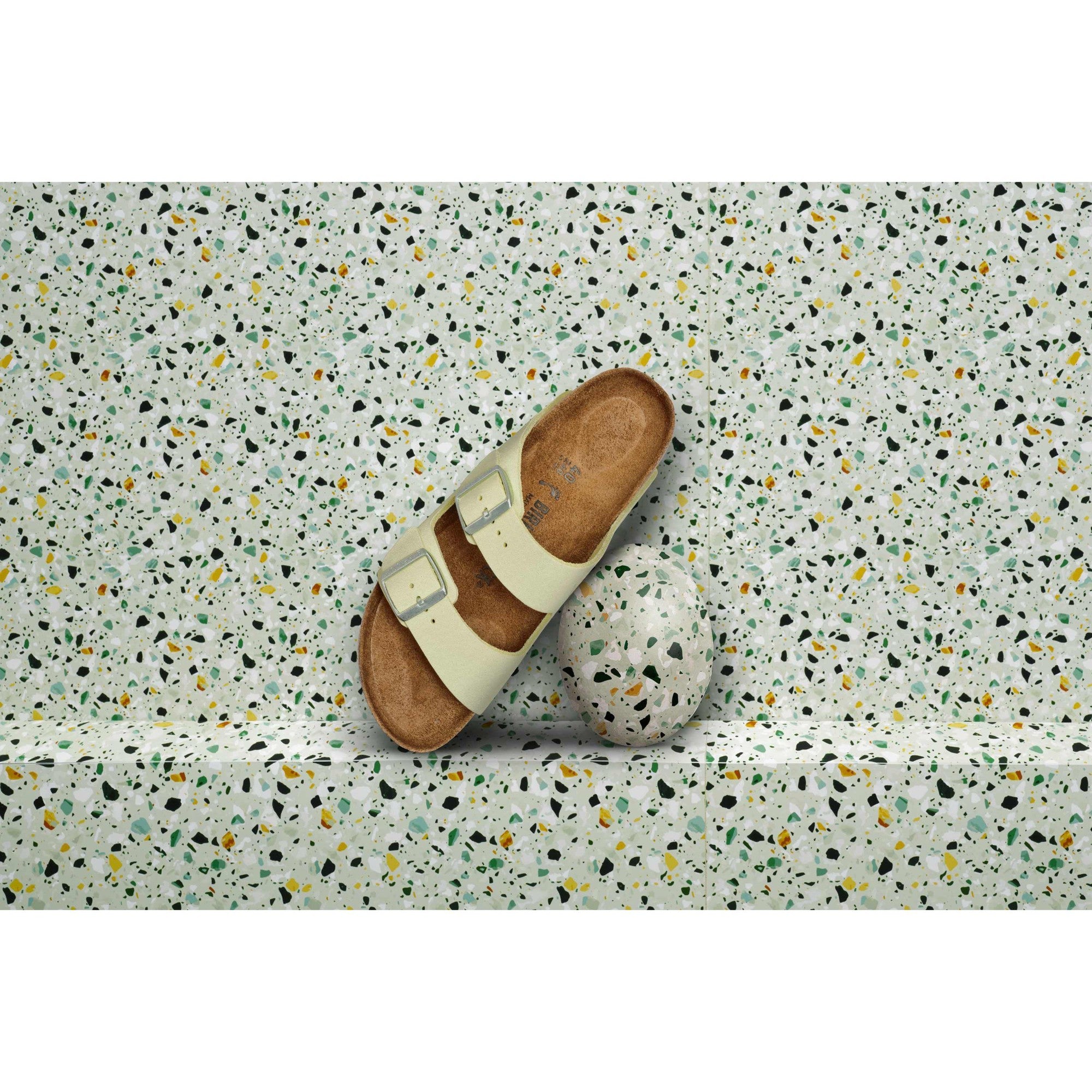 Birkenstock Arizona Leather Ladies Narrow Faded Lime Nubuck Arch Support Buckle Sandals-elevate your sole