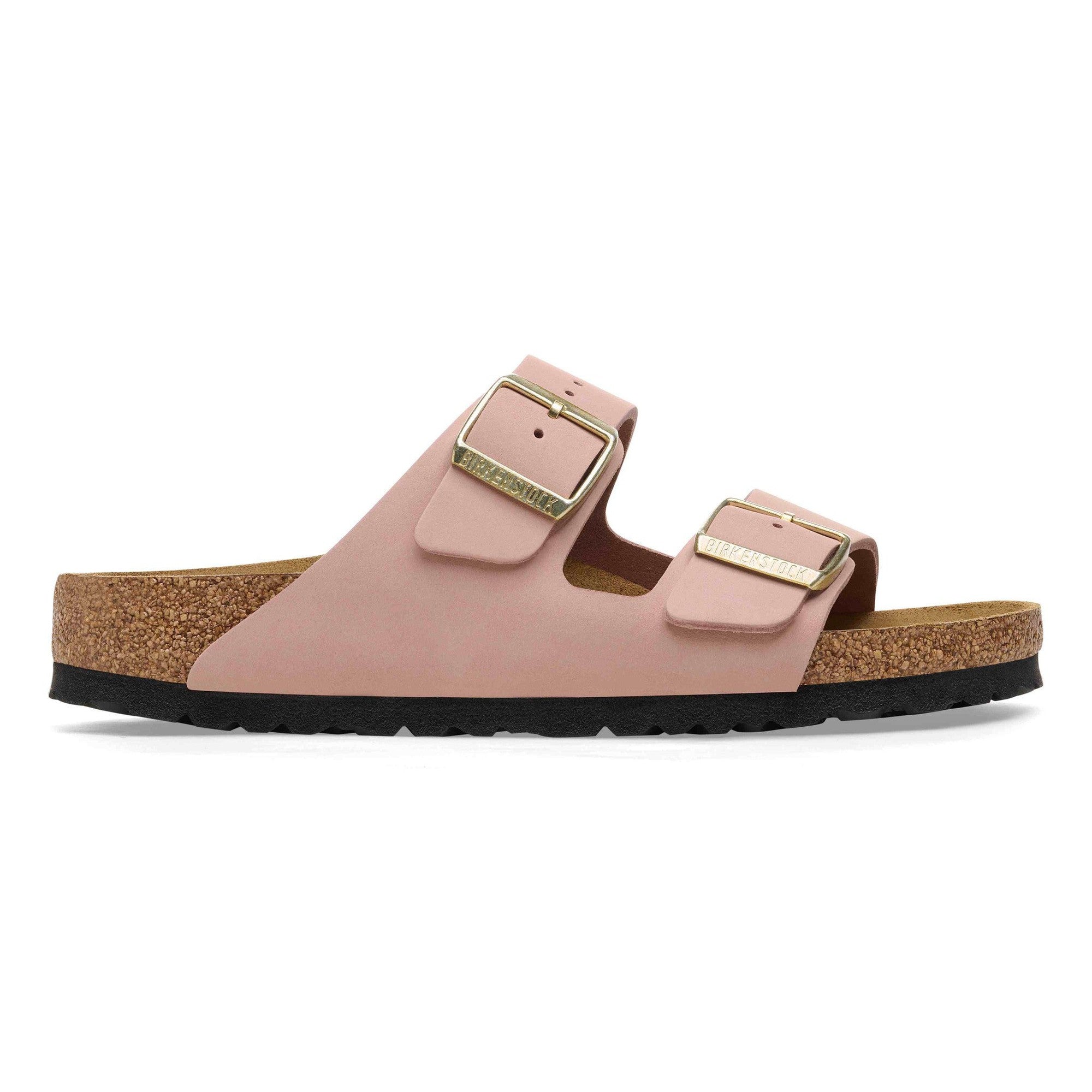 Birkenstock Arizona Leather Ladies Narrow Soft Pink Nubuck Arch Support Buckle Sandals-elevate your sole