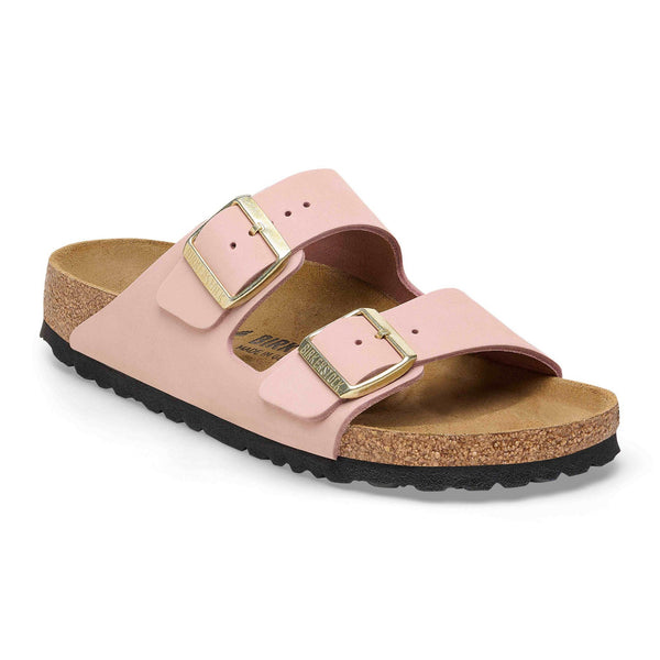 Birkenstock Arizona Leather Ladies Narrow Soft Pink Nubuck Arch Support Buckle Sandals-elevate your sole