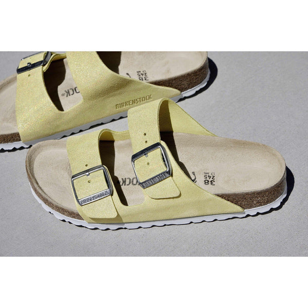 Birkenstock Arizona VL Shimmering 1024201 Ladies Popcorn Suede Arch Support Slip On Sandals-elevate your sole
