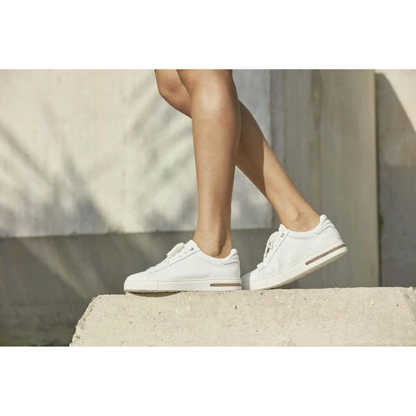 Birkenstock Bend Low 1017723 Ladies White Leather Arch Support Lace Up Trainers-elevate your sole