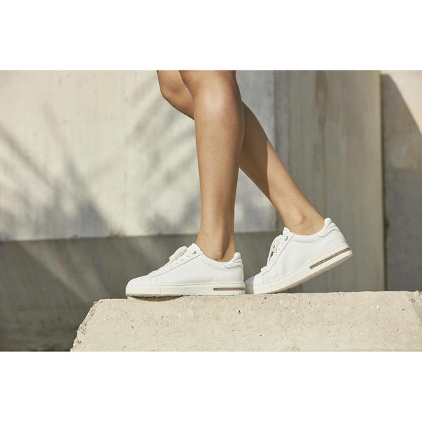 Birkenstock Bend Low 1017723 Ladies White Leather Arch Support Lace Up Trainers-elevate your sole