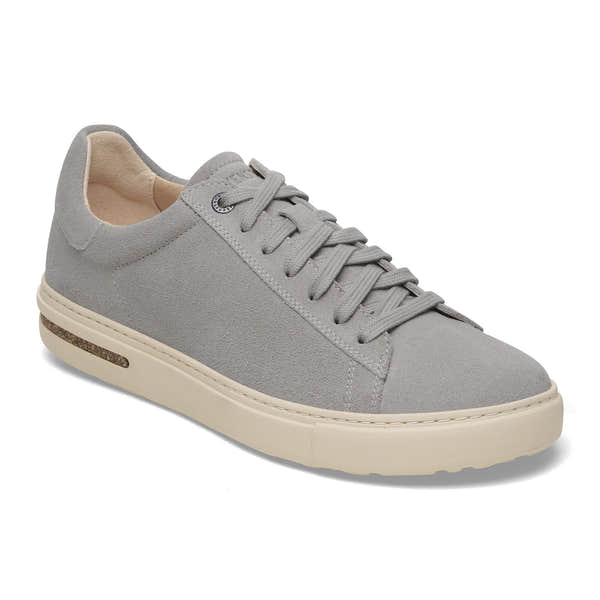 Birkenstock Bend Low Ladies Stone Coin suede lace-up trainers with arch support and casual low profile design.