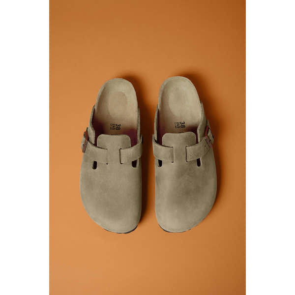 Birkenstock Boston 960811 Ladies Tobacco Brown Leather Arch Support Slip On Shoes-elevate your sole