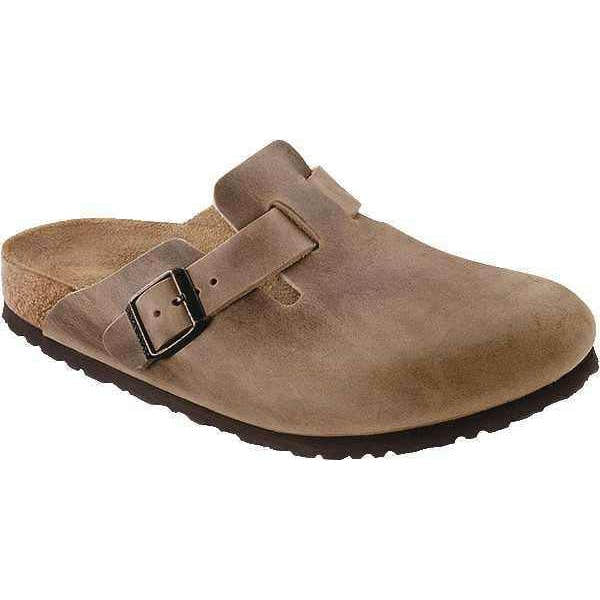 Birkenstock Boston 960811 Ladies Tobacco Brown Leather Arch Support Slip On Shoes-elevate your sole