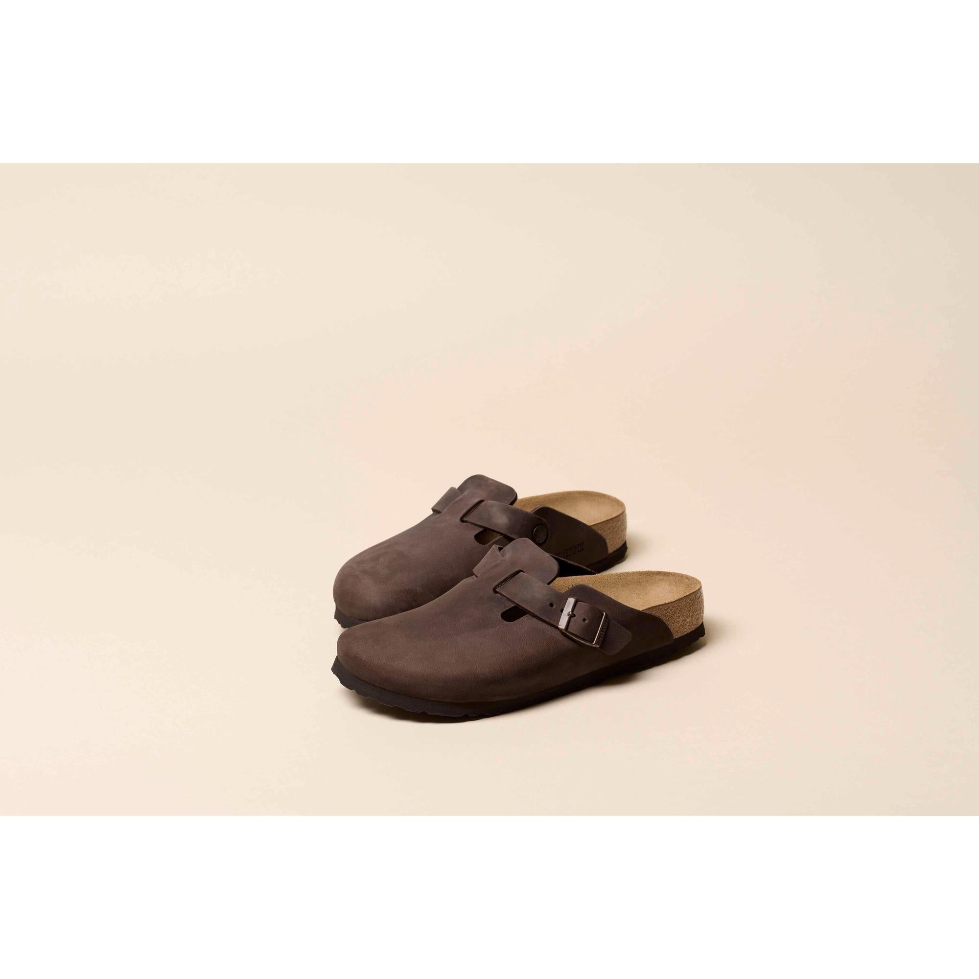 Birkenstock Boston Oiled Ladies Habana Brown Leather Arch Support Buckle Sandals-elevate your sole