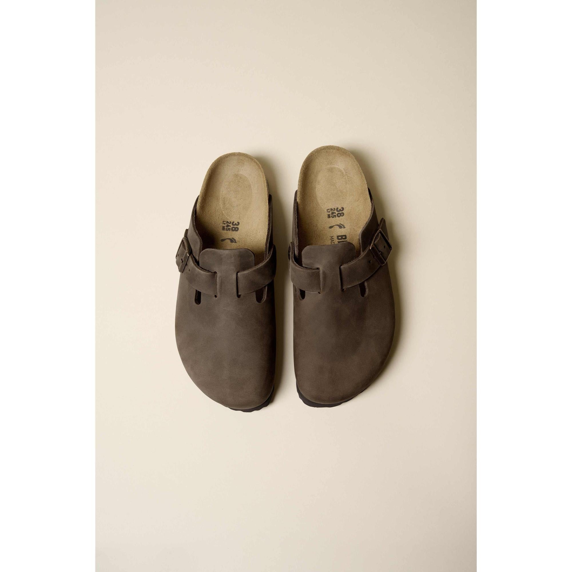 Birkenstock Boston Oiled Ladies Habana Brown Leather Arch Support Buckle Sandals-elevate your sole