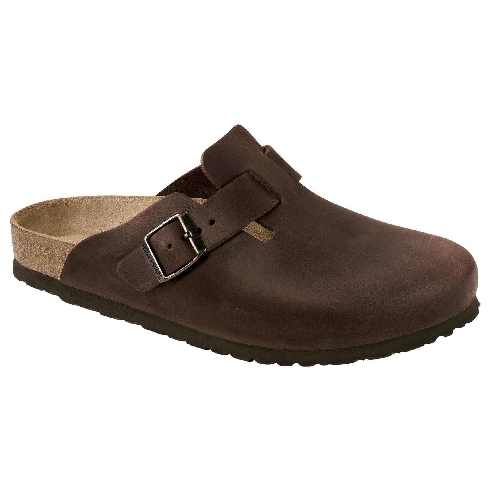 Birkenstock Boston Oiled Ladies Habana Brown Leather Arch Support Buckle Sandals-elevate your sole