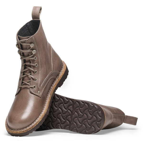 Birkenstock Bryson 1025241 Ladies Grained Taupe Leather Arch Support Lace Up Ankle Boots-elevate your sole