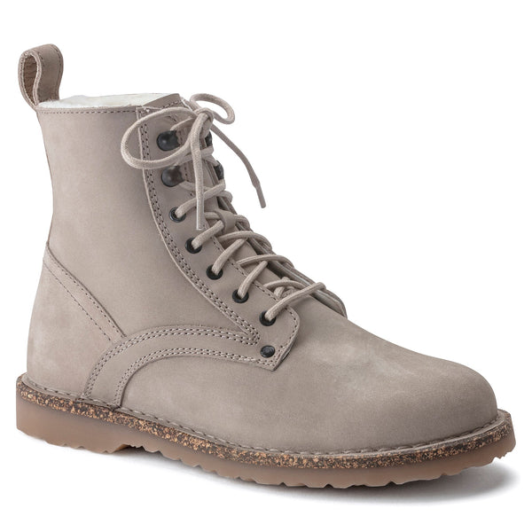 Birkenstock Bryson Shearling Ladies Beige Nubuck Arch Support Lace Up Ankle Boots-elevate your sole