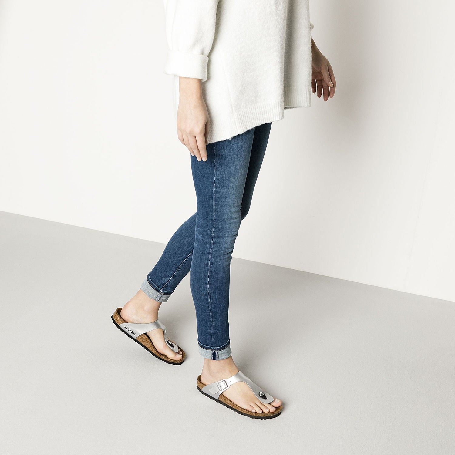Birkenstock 43851 Womens Gizeh BF Silver Regular Fit Sandals - elevate your sole