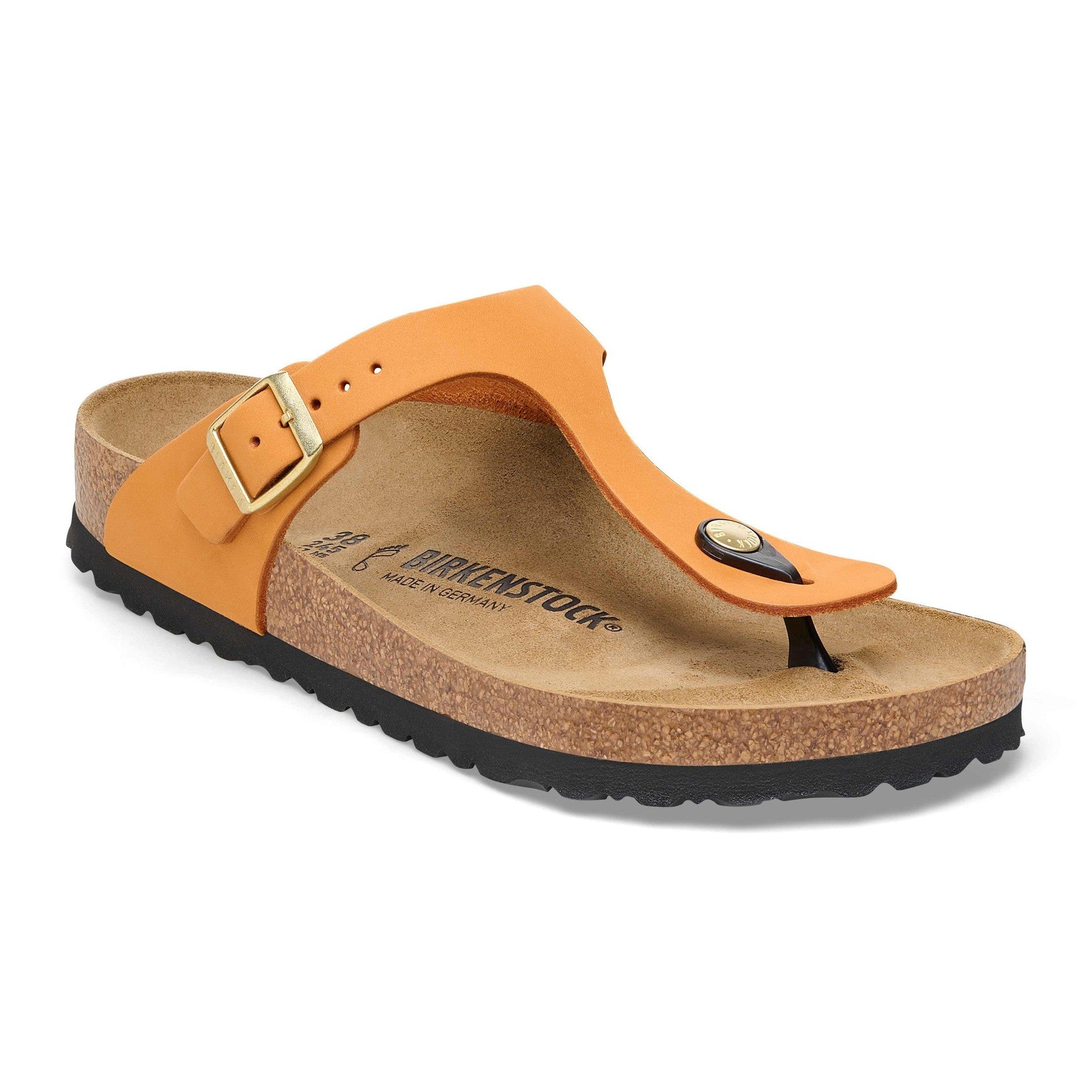 Birkenstock Gizeh Leather Ladies Burnt Orange Nubuck Arch Support Buckle Sandals-elevate your sole