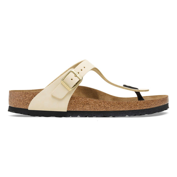 Birkenstock Gizeh Leather Ladies Ecru Nubuck Arch Support Buckle Sandals-elevate your sole