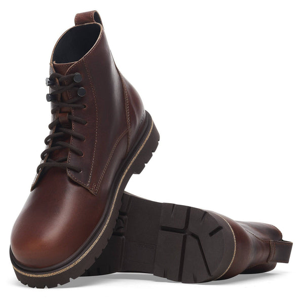 Birkenstock Highwood Lace Mid Ladies Narrow Chocolate Brown Leather Slip On Ankle Boots-elevate your sole