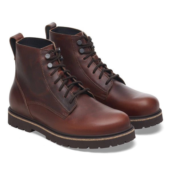 Birkenstock Highwood Lace Mid Ladies Narrow Chocolate Brown Leather Slip On Ankle Boots-elevate your sole
