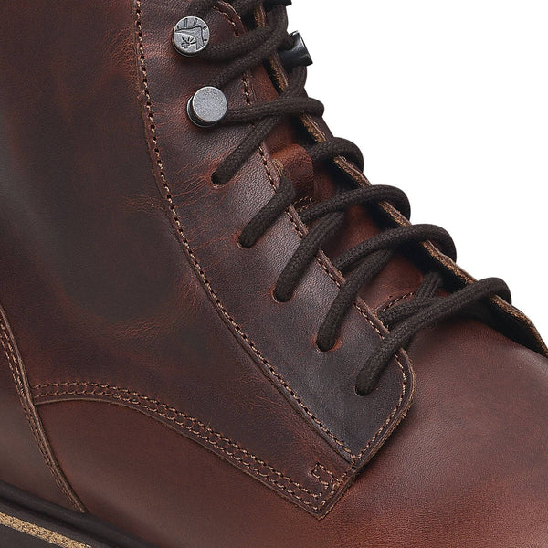 Birkenstock Highwood Lace Mid Ladies Narrow Chocolate Brown Leather Slip On Ankle Boots-elevate your sole