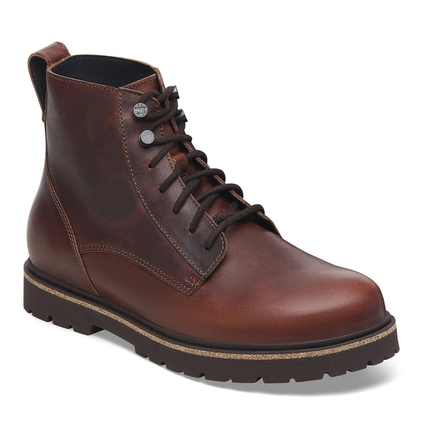 Birkenstock Highwood Lace Mid Ladies Narrow Chocolate Brown Leather Slip On Ankle Boots-elevate your sole
