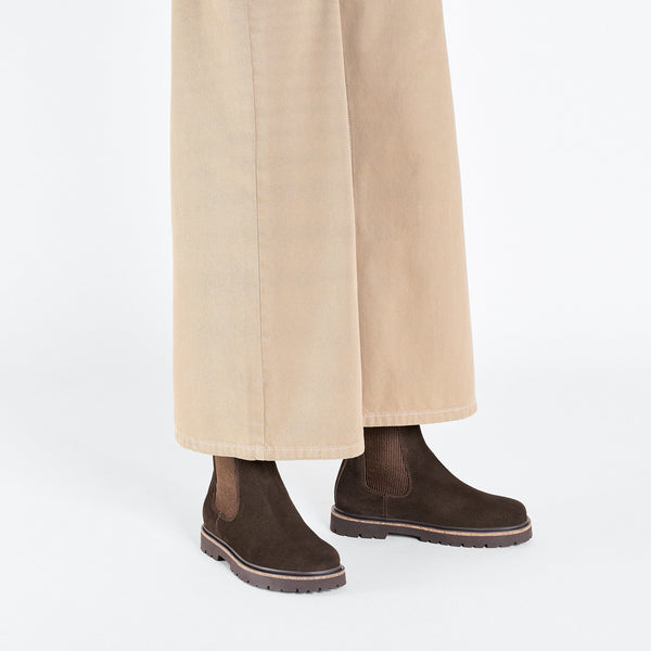 Birkenstock Highwood Narrow Ladies Mocha Leather Arch Support Pull On Ankle Boots-elevate your sole