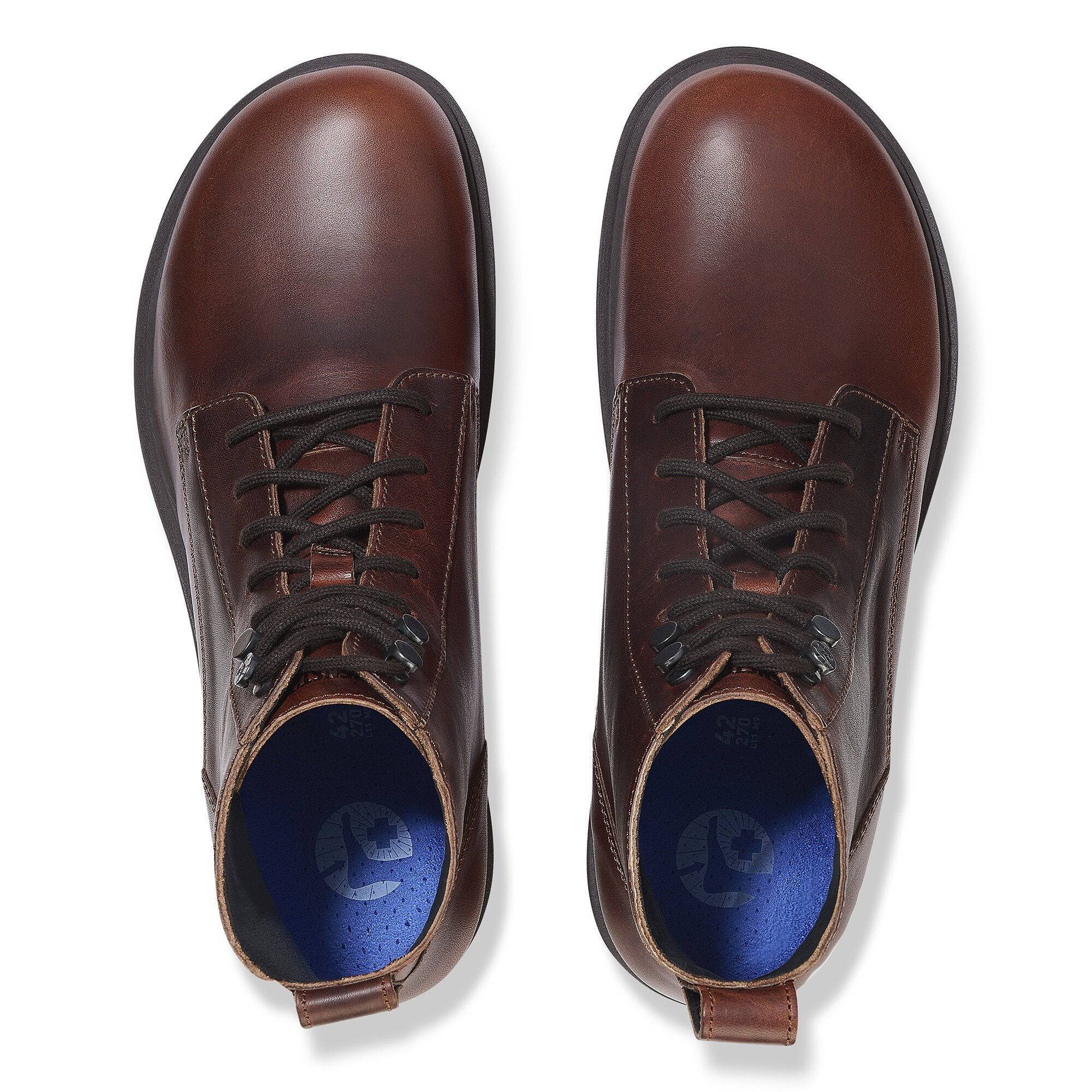 Birkenstock Highwood lace Mid Mens Chocolate Brown Leather Lace Up Ankle Boots-elevate your sole
