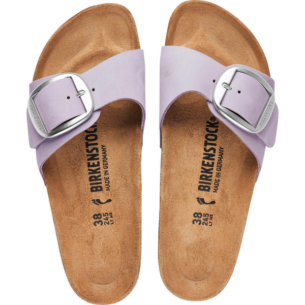Birkenstock Madrid Big Buckle 1023965 Ladies Purple Fog Nubuck Arch Support Slip On Sandals-elevate your sole