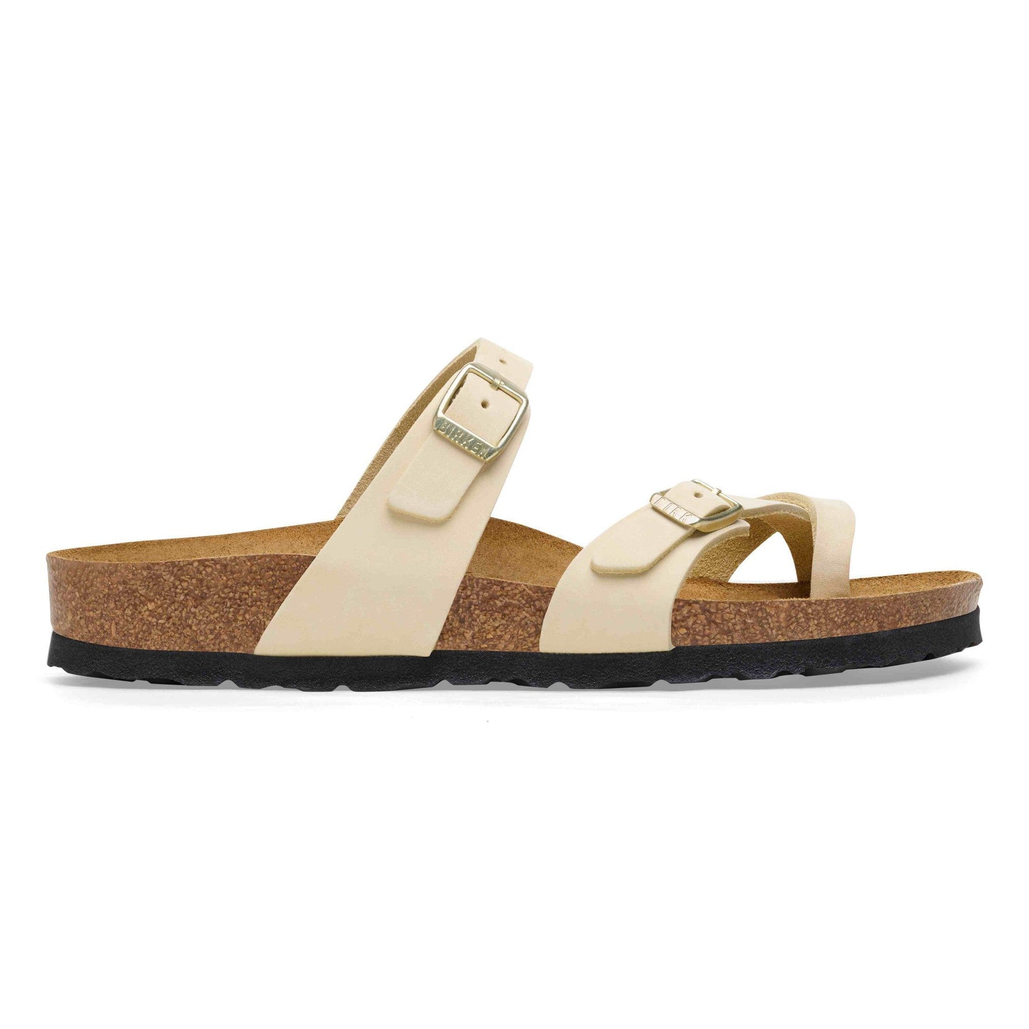 Birkenstock Mayari Ladies Ecru Nubuck Leather Arch Support Buckle Sandals-elevate your sole