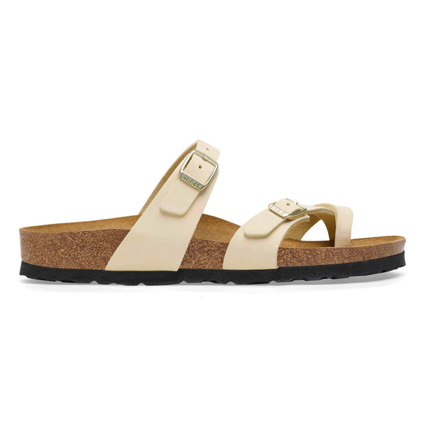 Birkenstock Mayari Ladies Ecru Nubuck Leather Arch Support Buckle Sandals-elevate your sole
