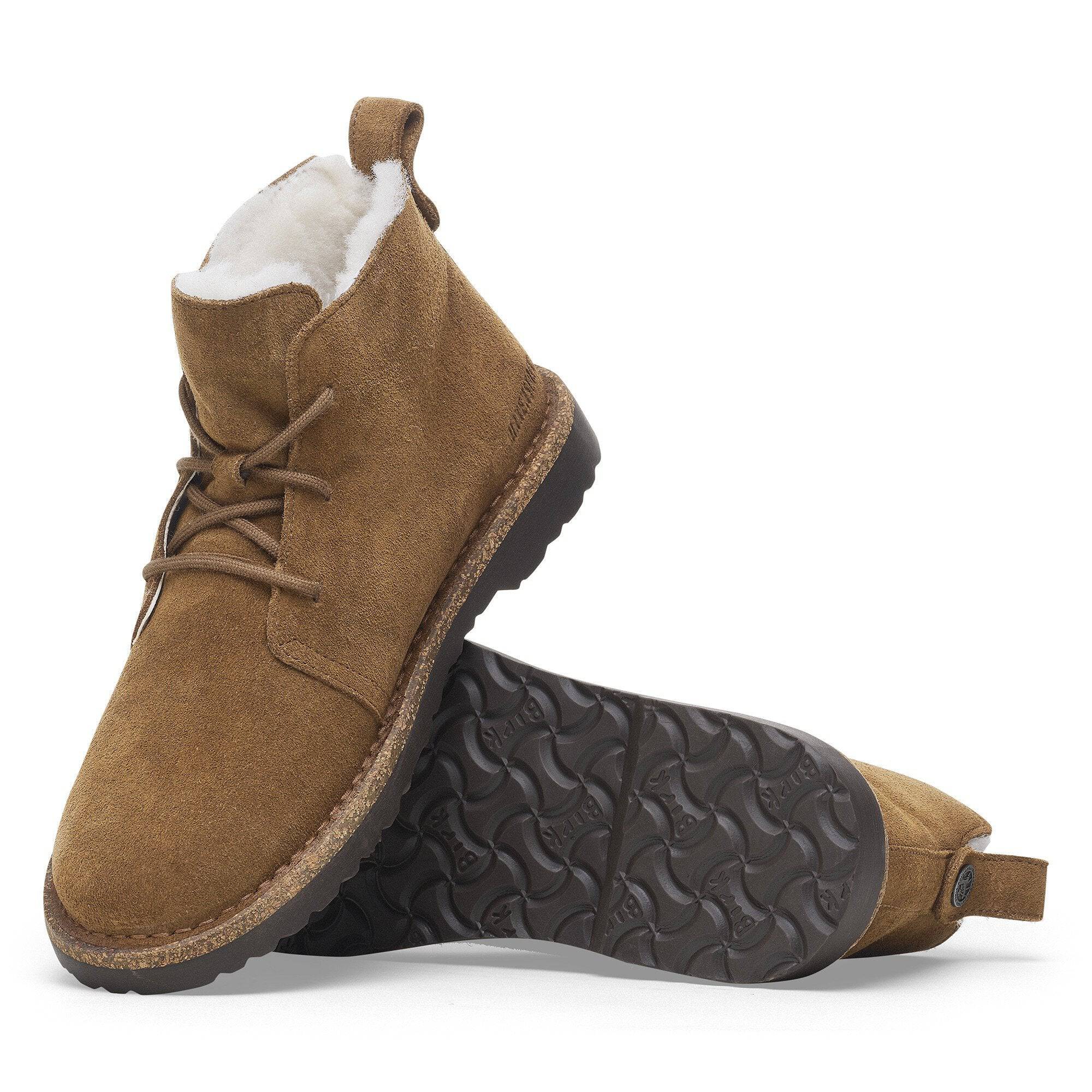 Birkenstock Uppsala Shearling Suede Ladies Dark Tea Suede Lace Up Ankle Boots-elevate your sole