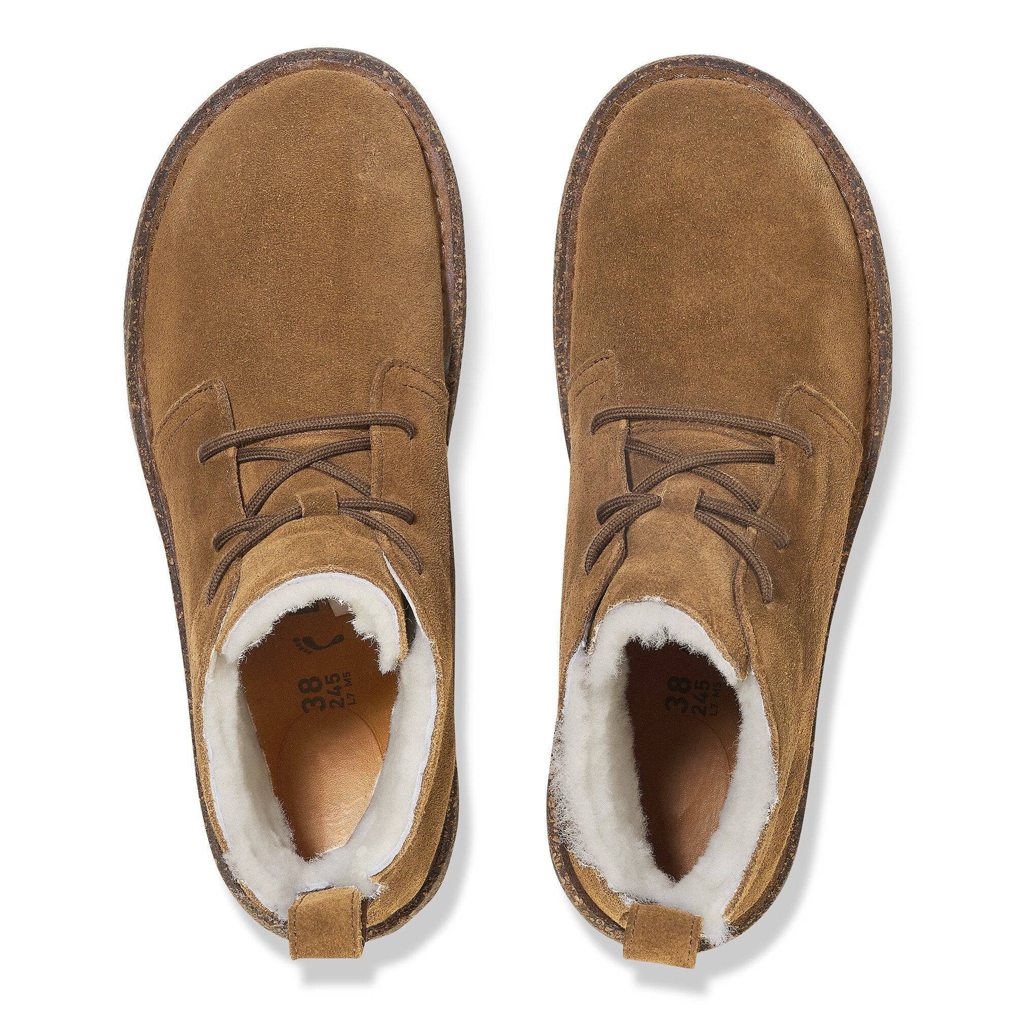 Birkenstock Uppsala Shearling Suede Ladies Dark Tea Suede Lace Up Ankle Boots-elevate your sole