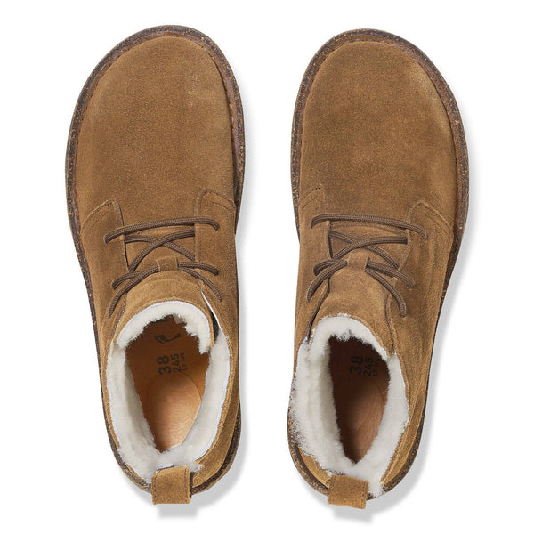 Birkenstock Uppsala Shearling Suede Ladies Dark Tea Suede Lace Up Ankle Boots-elevate your sole