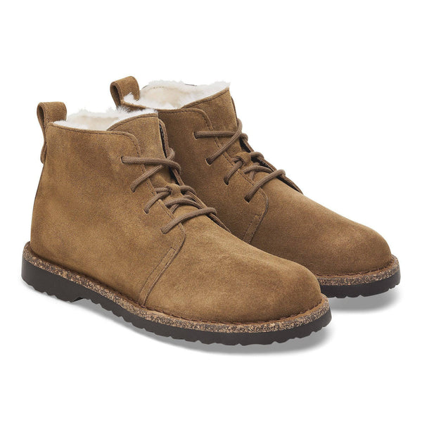 Birkenstock Uppsala Shearling Suede Ladies Dark Tea Suede Lace Up Ankle Boots-elevate your sole